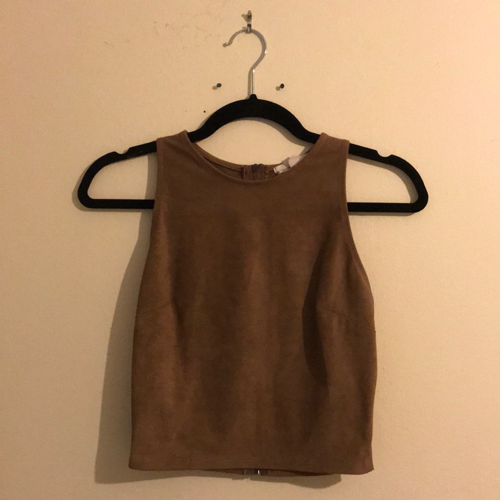 Suede Tan Crop Top